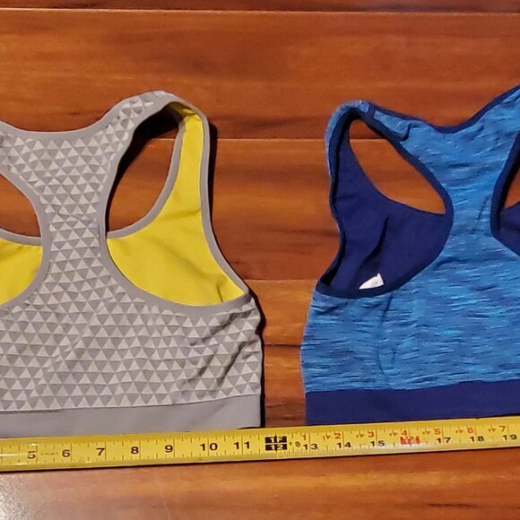 LOT 2 STEVE Madden Sports Bra REVERSIBLE SIZE S/M 1 NWT - Yellow / Blue - Picture 2 of 9